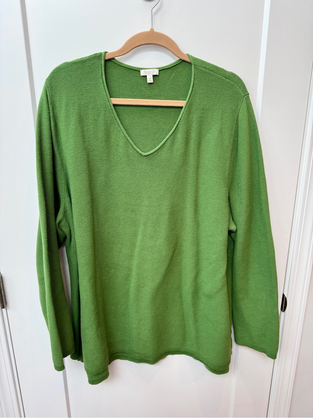 Talbots Bright Green V-Neck Sweater